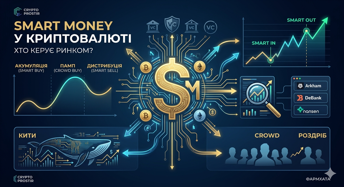 Smart Money у криптовалюті: Хто це такі та як відстежувати їхні гаманці на сайті Crypto Prostir